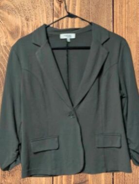 Charlotte Russe Dark Gray Single-Button Blazer
